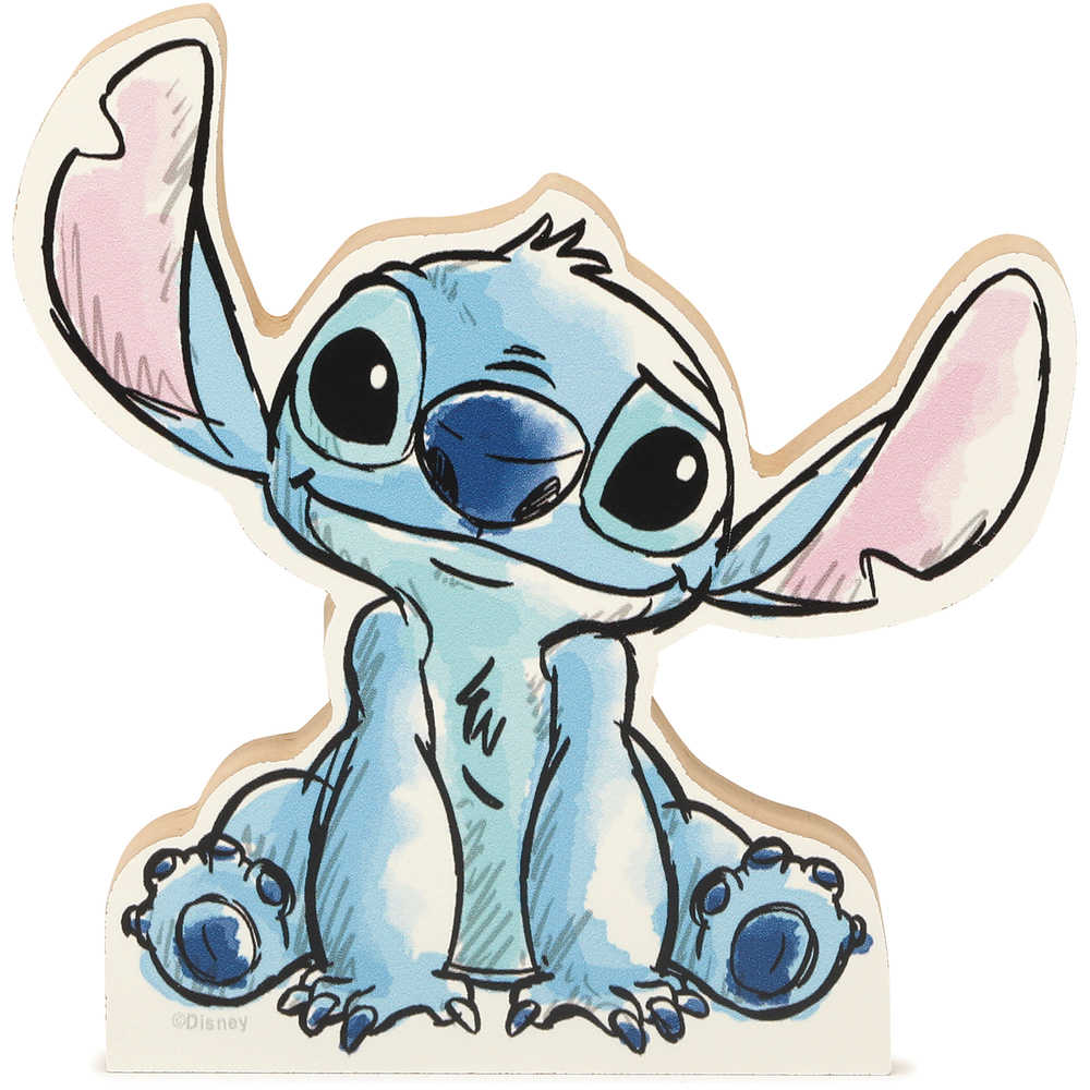 Disney Lilo And Stitch 5.75in Chunky Wood Art