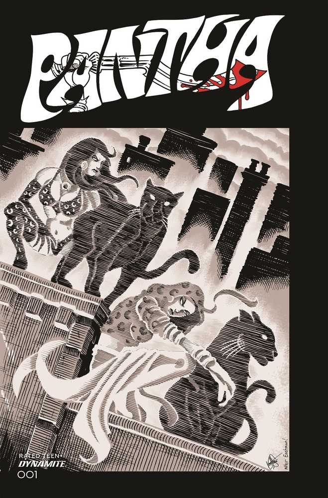 Pantha #1 Cover S 11 Copy Foc Variant Edition Teenage Mutant Ninja Turtles Homage Haeser Line Art
