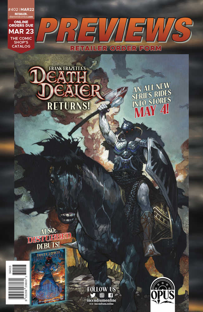 Previews #402 Mar 2022 Retailer Order Form Extras