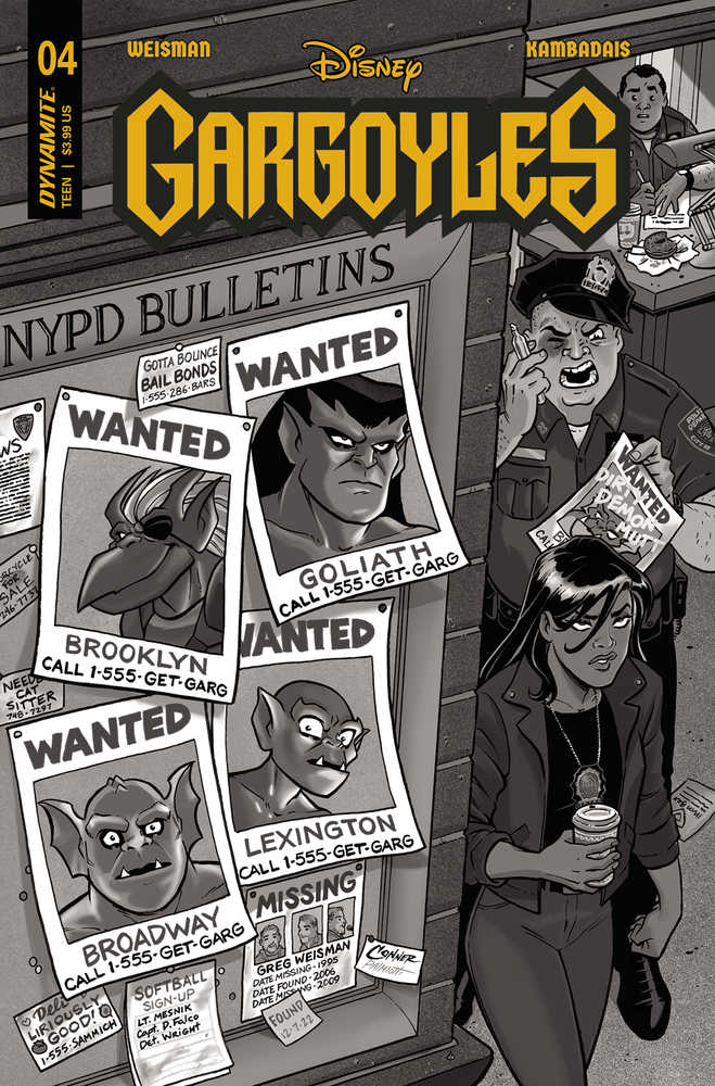 Gargoyles #4 Cover Zb 10 Copy Foc Variant Edition Conner Black & White