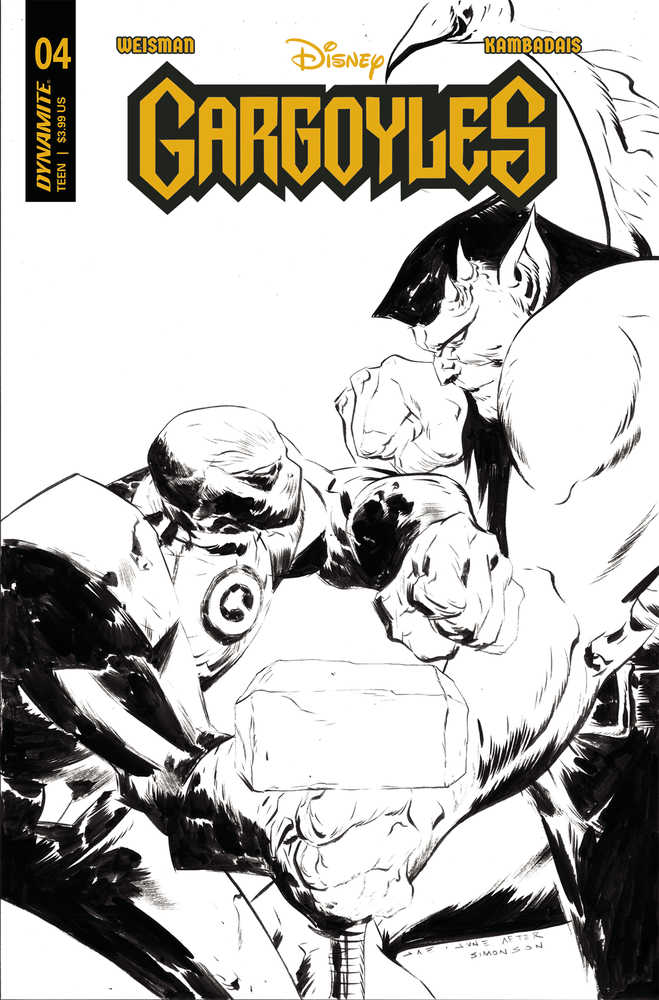 Gargoyles #4 Cover W 10 Copy Foc Variant Edition Lee Line Art