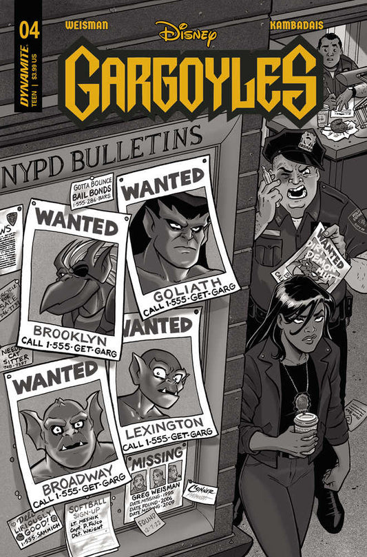 Gargoyles #4 Cover Zb 10 Copy Foc Variant Edition Conner Black & White