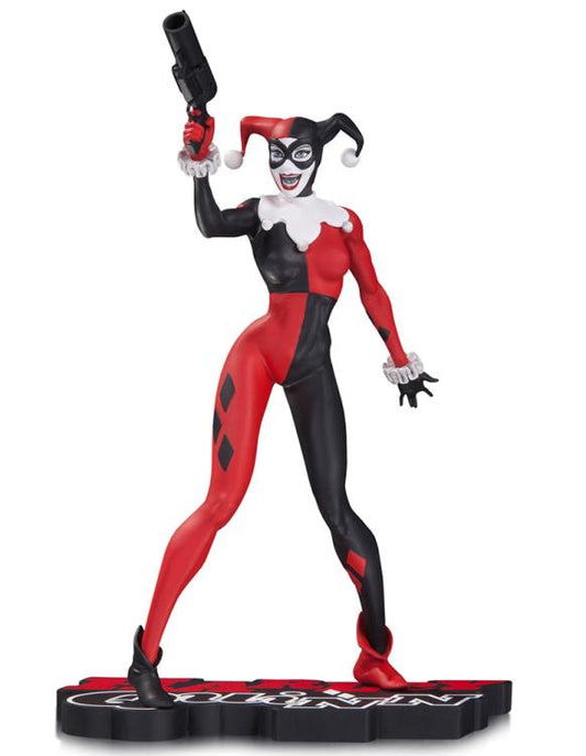 Harley Quinn Red White & Black Statue By Jim Lee