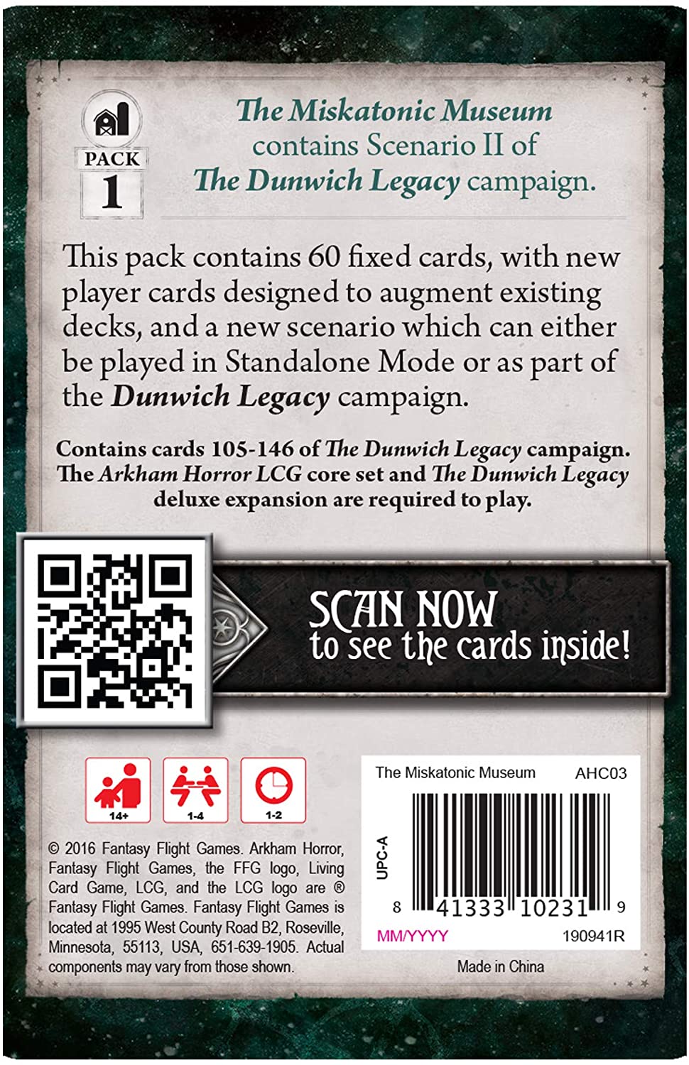 Arkham Horror: The Card Game - The Miskatonic Museum Mythos Pack Madness Comics Arkham Horror: The Card Game - The Miskatonic Museum Mythos Pack Madness Comics