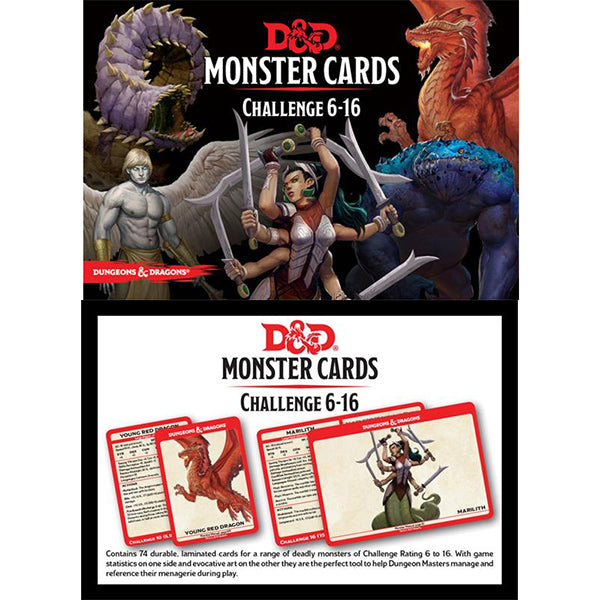 D&D 5th Edition: Monster Cards- Challenge 6-16 Deck.