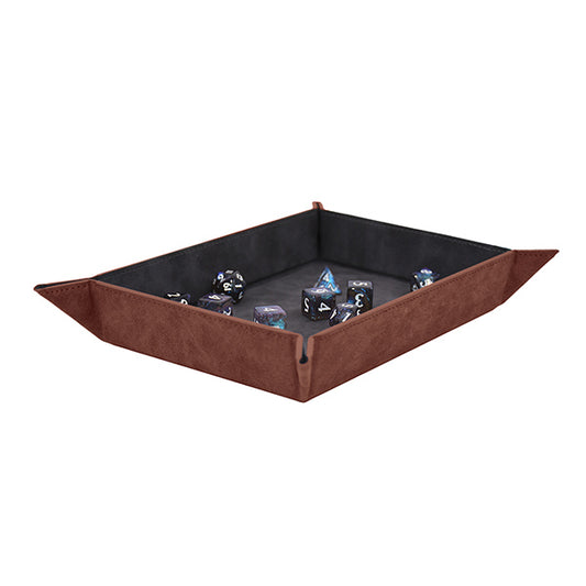 Dice Tray: Foldable Suede Ruby