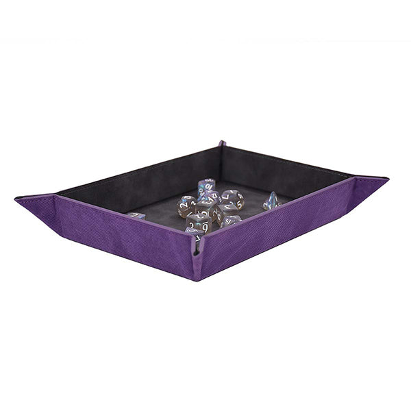 Dice Tray: Foldable Suede Amethyst